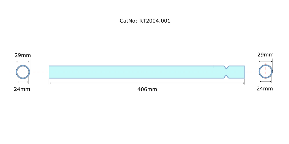 RT2006, Quartz Reduction Tube, 29mm, modified with groove