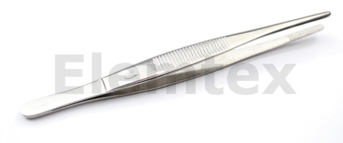 TS1000, Forceps Stainless Steel, straight rounded end, 130mm