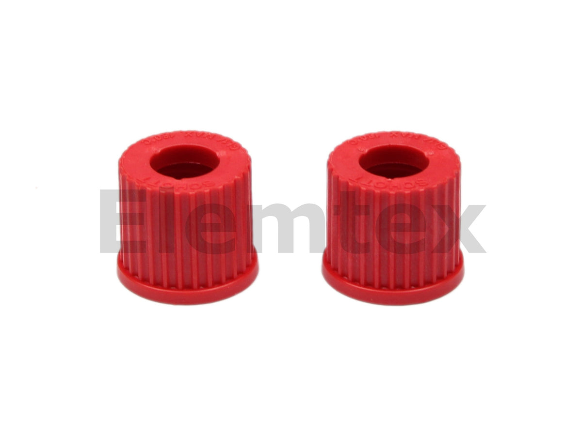 PS4100, Caps for GL14 threaded scrubber with hole, pack of 2