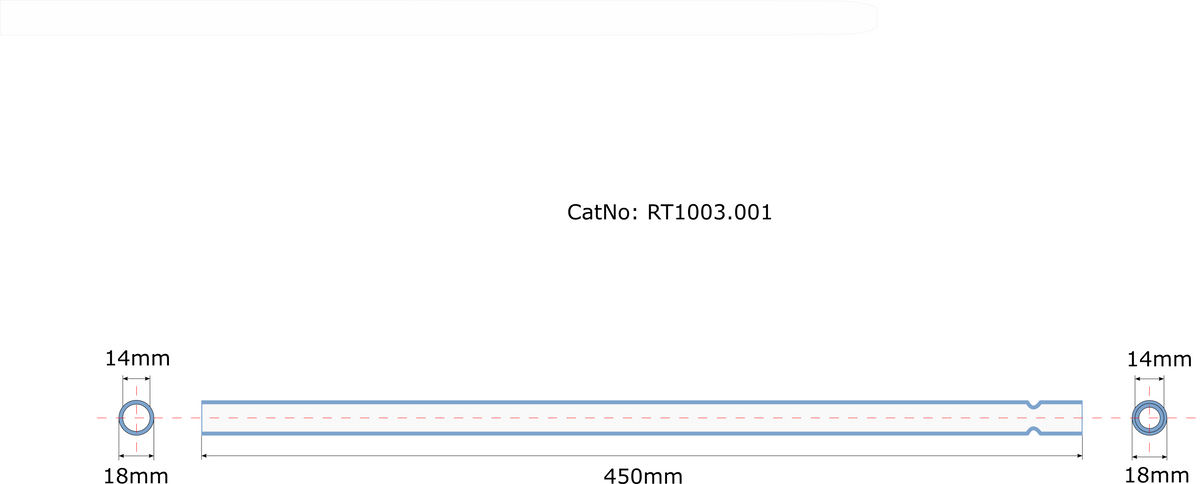 RT1003, Quartz straight reaction tube with groove, 1108/1110/1500(II)/2100/2500