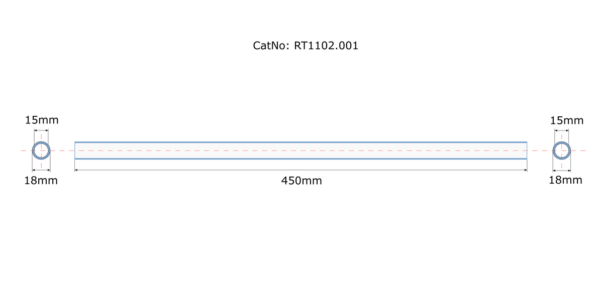 RT1102, 1108/1110/1500(II)/2100/2500  quartz straight standard wall reaction tube 46820060