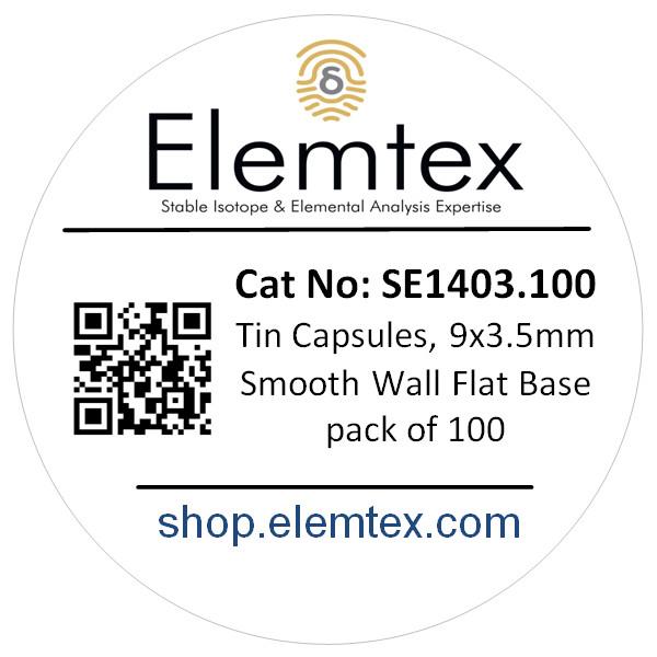 SE1403, Tin Capsules Smooth Wall Flat Base 9 x 3.5mm