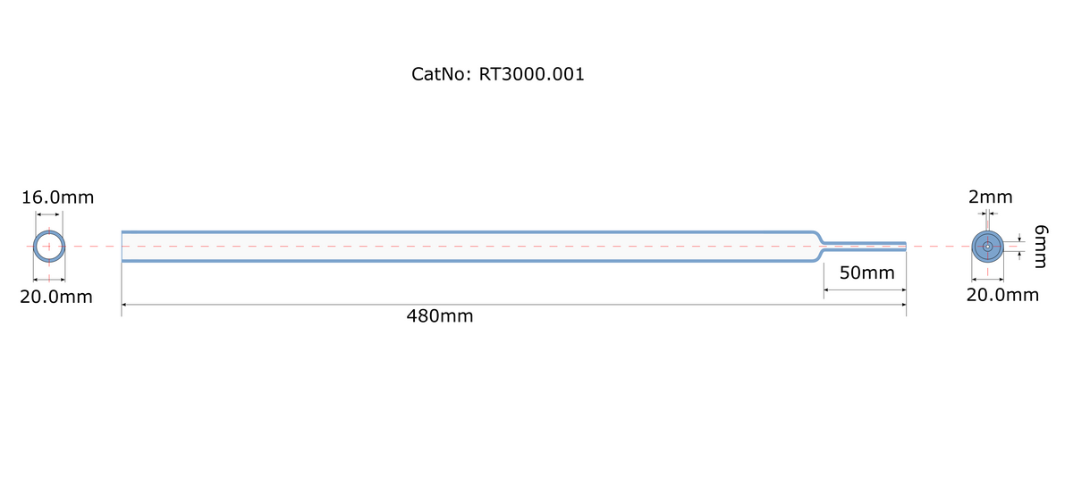 RT3000, Sercon ANCA SL/GSL/Integra quartz reaction tube SC0012